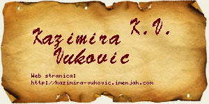 Kazimira Vuković vizit kartica